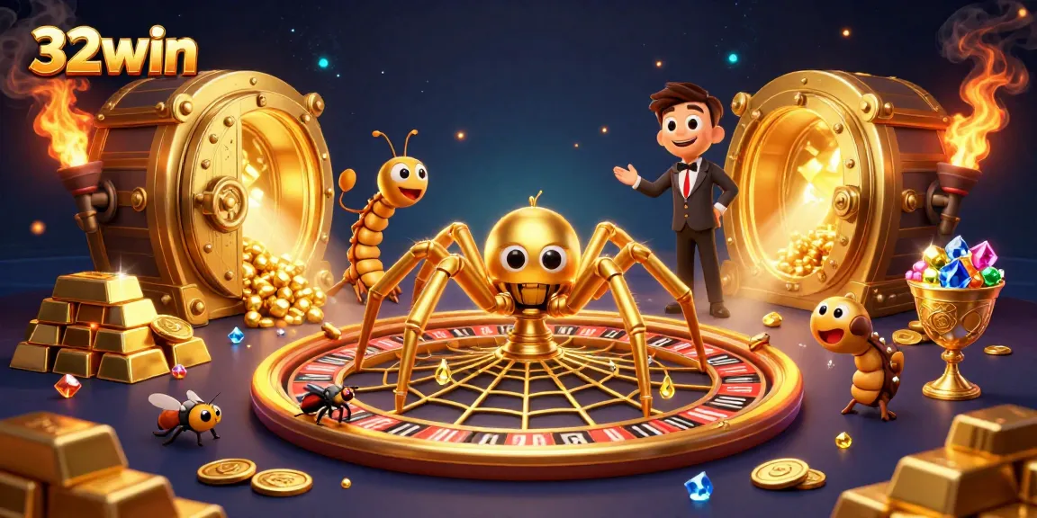 Watch the exciting 32win roulette scene unfold as bets are placed amidst gold and gems.