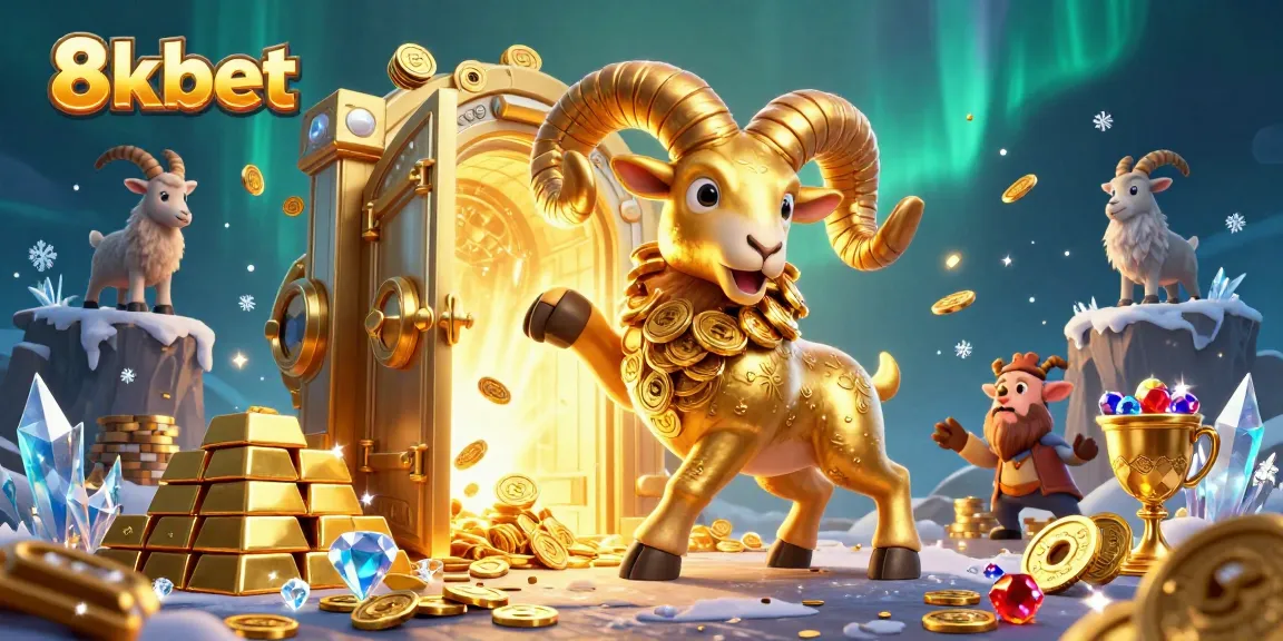 Experience the excitement of 8xbet with golden treasures and dynamic casino elements in a thrilling 3D scene.