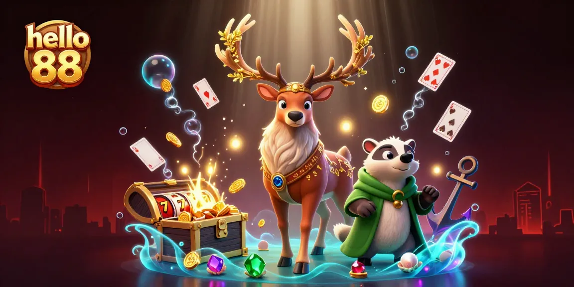 Engage with thrilling gameplay at hello 88 featuring vibrant characters and flying cards.