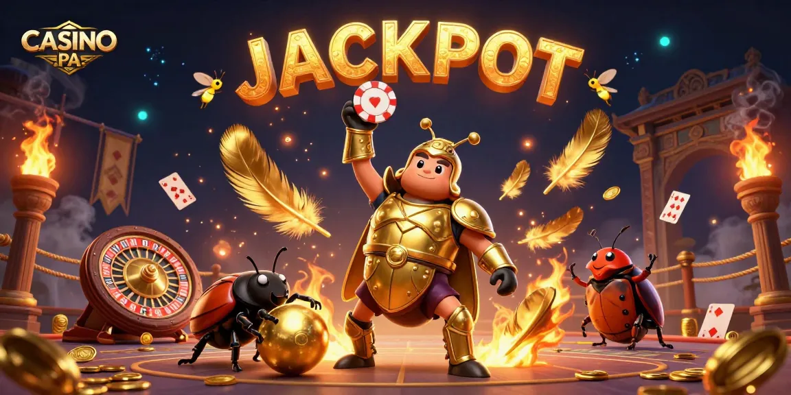 Engage in thrilling games at CASINO PA with golden armor beetle and jackpot fun!