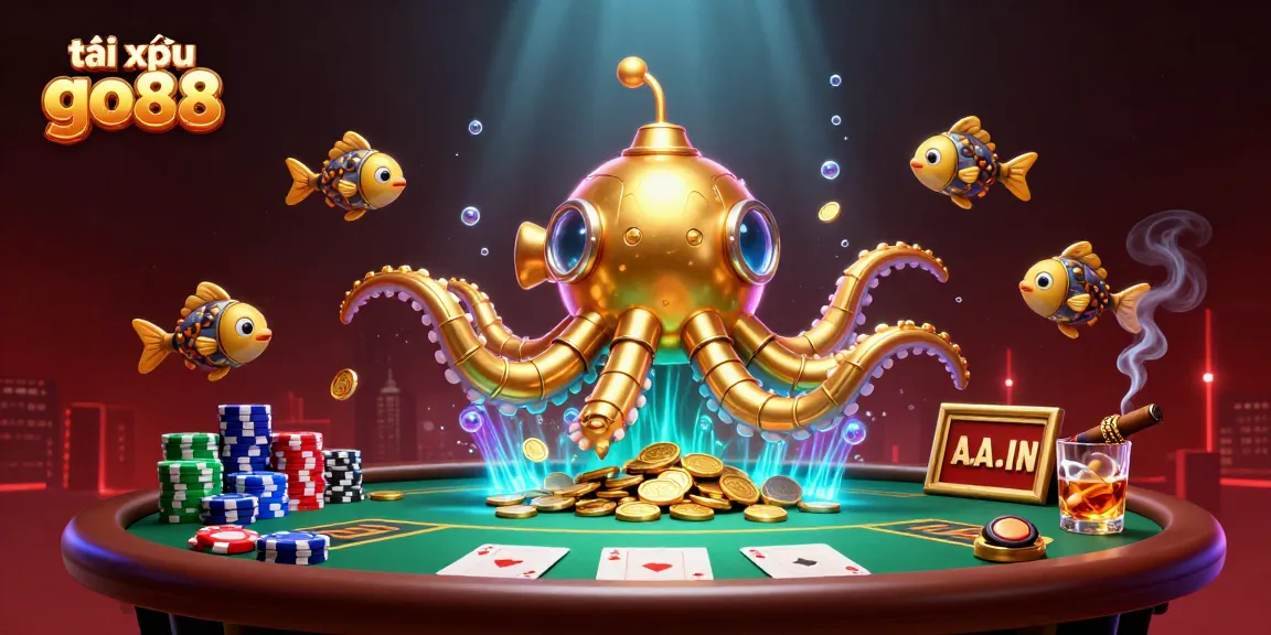 Experience the thrill of tài xỉu go88 with a dynamic 3D illustration showcasing action-packed casino elements.