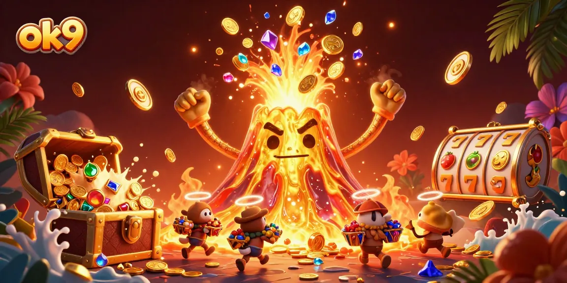 Win big with ok9 at an ultra-detailed casino scene filled with treasures and vibrant energy.
