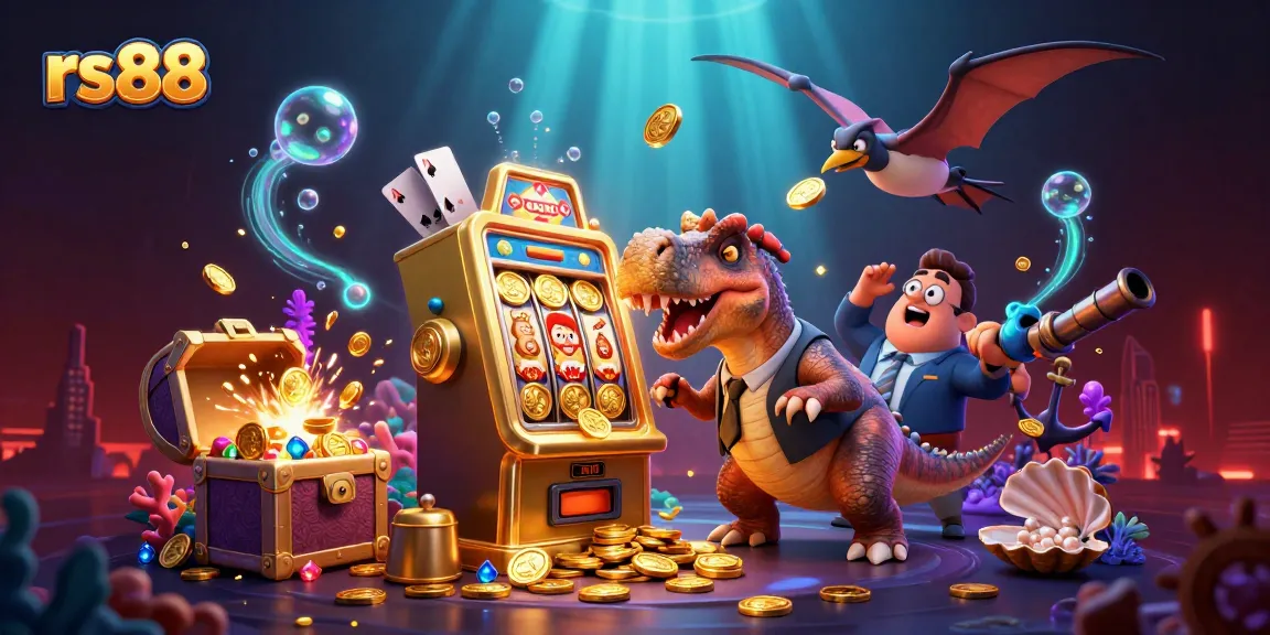 rs88 casino fun as a pachycephalosaurus headbutts a slot machine for jackpots