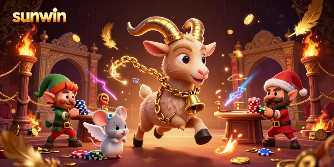 Join sunwin for action-packed gameplay featuring Krampus and festive characters in a dynamic casino.