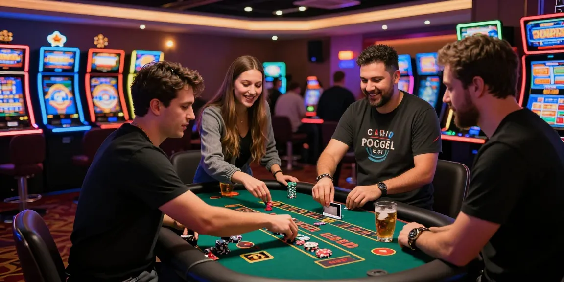 Engaged player at credit card casinos enjoying games with friends.