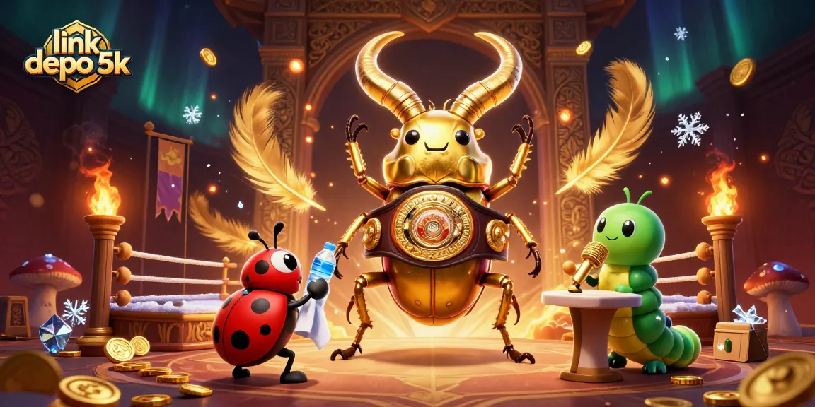 Engage with thrilling gameplay at link depo 5k, featuring dynamic characters amidst gold coins and gambling elements.