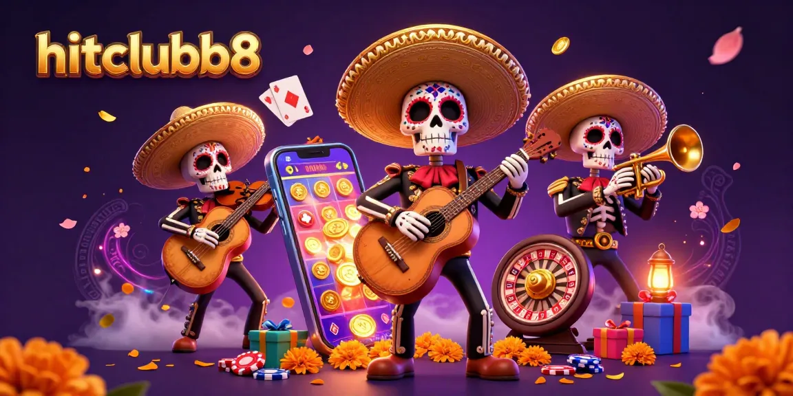 Engage in dynamic gaming action with hitclubb8, featuring vibrant mariachi characters and exciting casino elements.