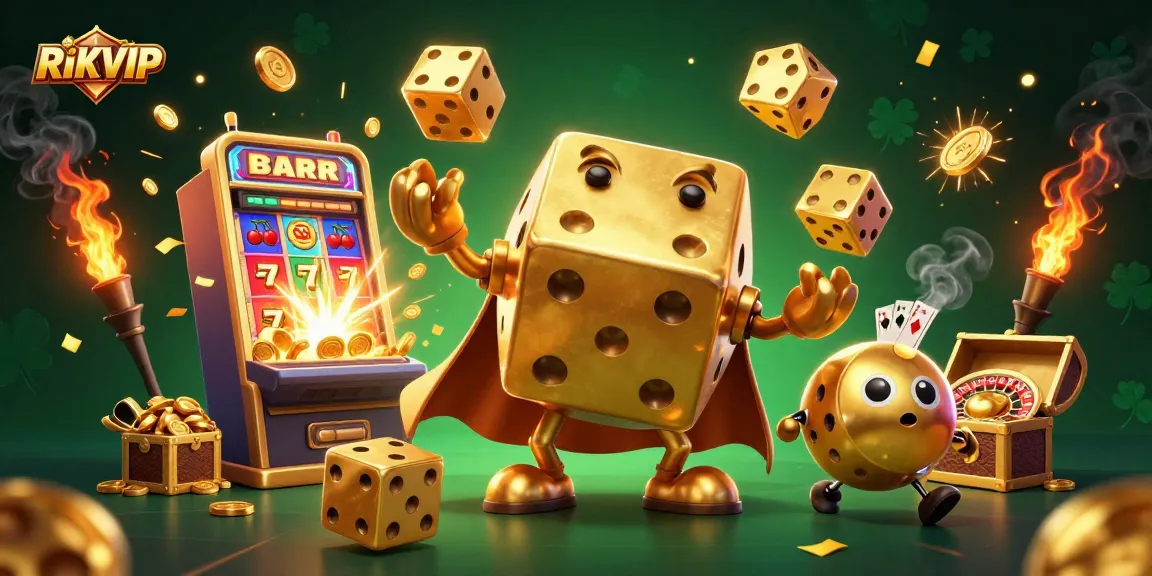 Experience the thrill of winning with RIKVIP's vibrant 3D casino action scene.