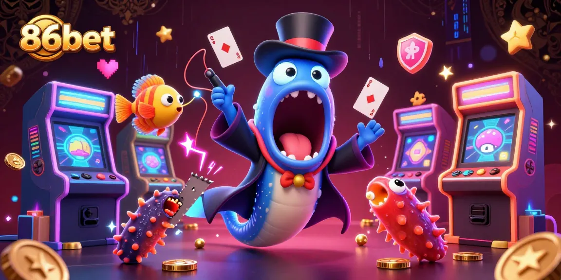 Experience card tricks and gaming excitement with 86bet's vibrant underwater casino scene.