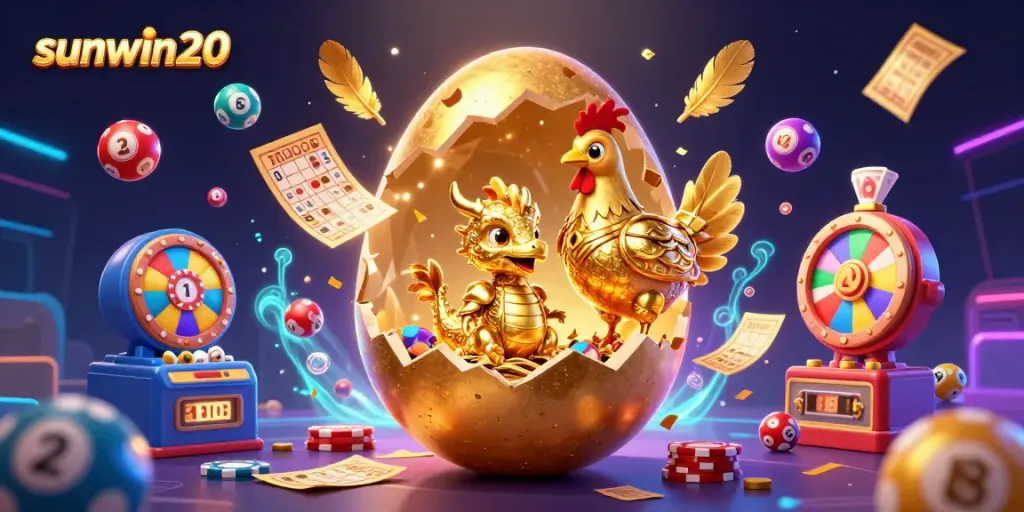 Experience thrilling jackpots with sunwin20 at our dynamic casino scene featuring a golden dragon and poker chips.