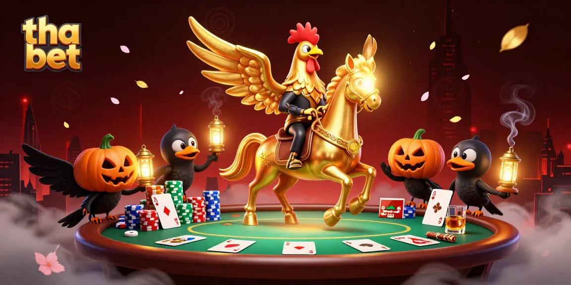 Engage in thrilling bets at tha bet with colorful poker elements and dynamic casino characters.