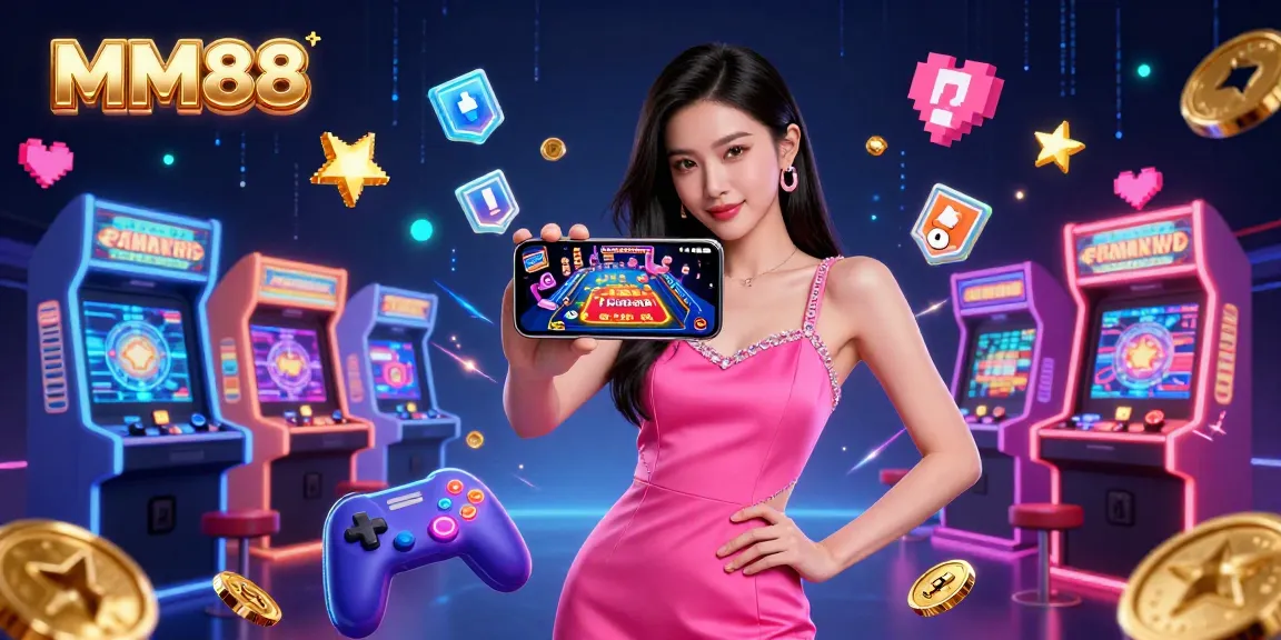 Experience the thrill of MM88 with a stunning digital casino scene highlighting live dealer games.