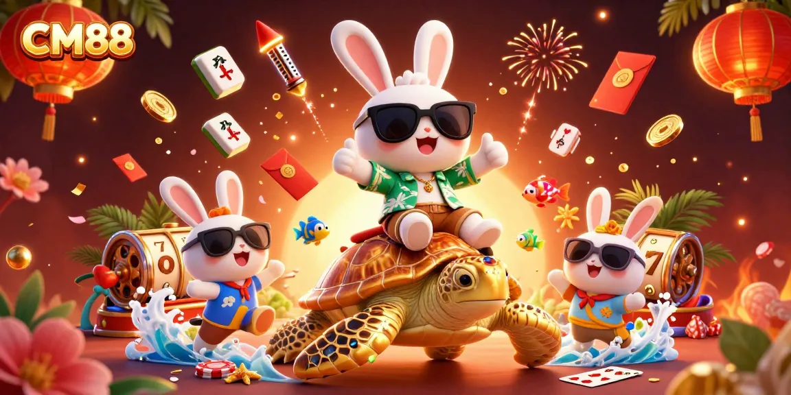 Experience the excitement of CM88 with vibrant gaming characters and festive elements