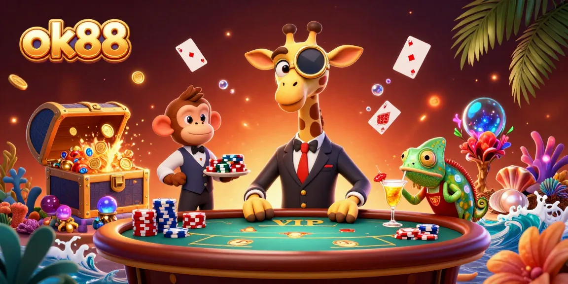 Experience exciting high-stakes poker action with ok88 in a vibrant casino scene.