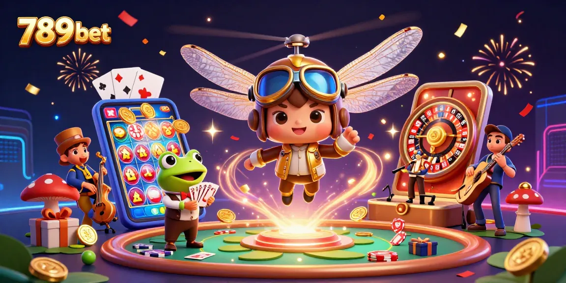 Experience thrilling gameplay with 789 bet as the frog dealer shuffles cards in a lively casino atmosphere.