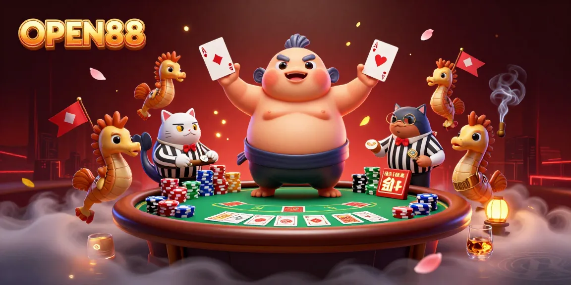Experience the thrilling action at OPEN88 with dynamic poker gameplay featuring colorful elements.