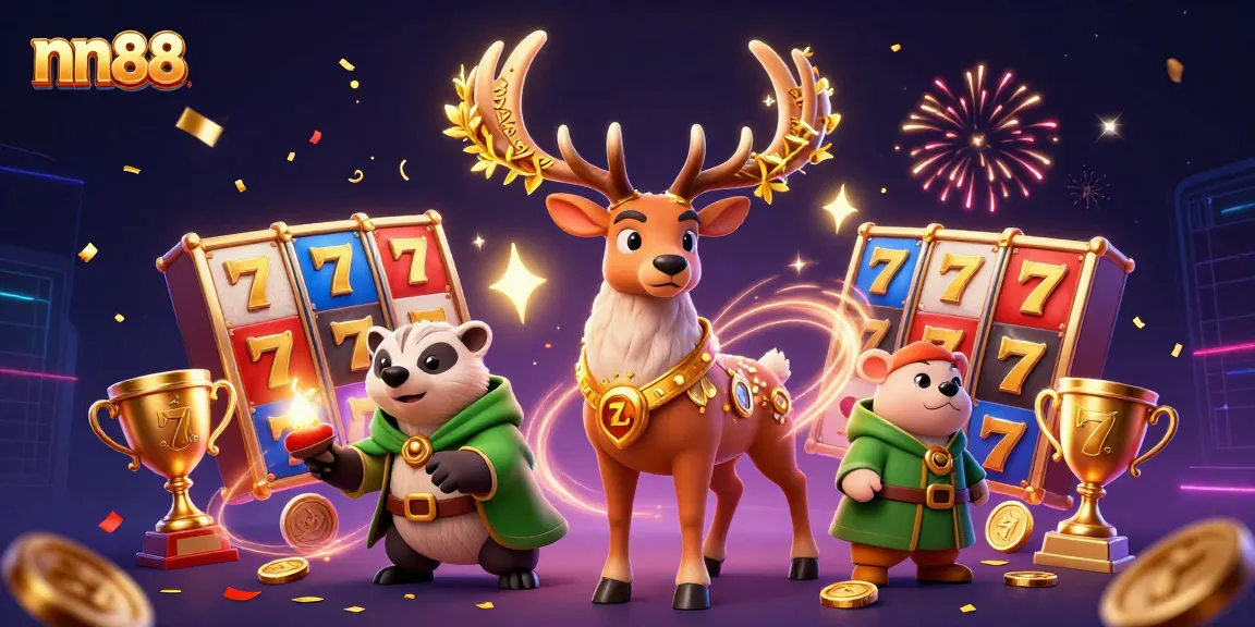 Engage in thrilling gameplay at nn88 with vibrant colorful slot reels and magical 3D characters.