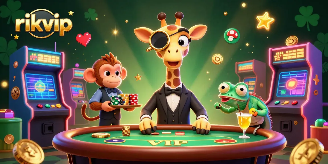 Engage with rikvip's vibrant casino scene featuring animated characters and dynamic gaming elements.