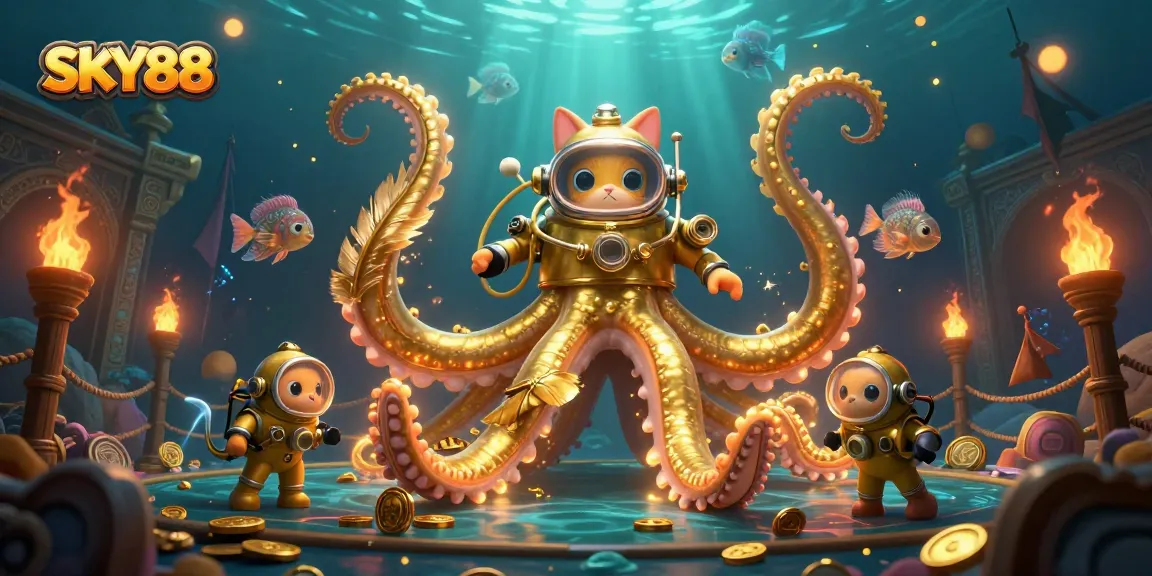 Engage with SKY88's thrilling underwater casino adventure featuring vibrant characters and rich gaming elements.