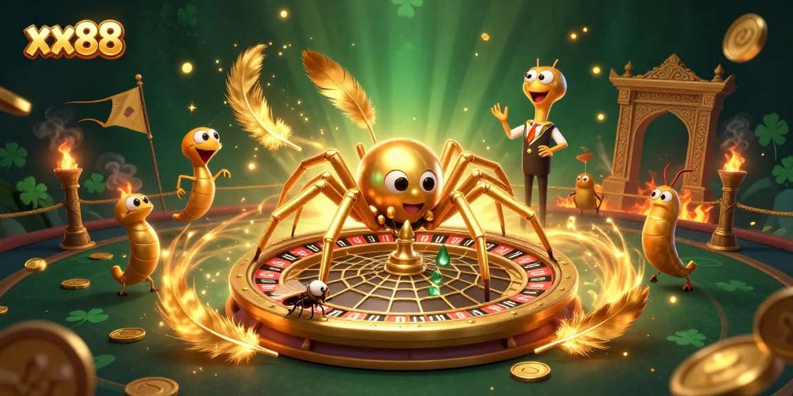 Experience exciting bets at xx88 with a dynamic golden spider roulette scene.