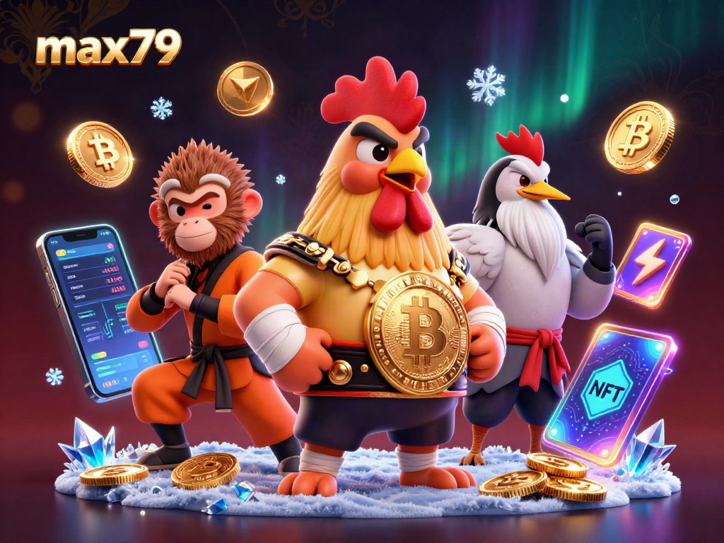 Engage in thrilling gameplay at max79 with a vibrant illustration of the Muay Thai rooster and friends.