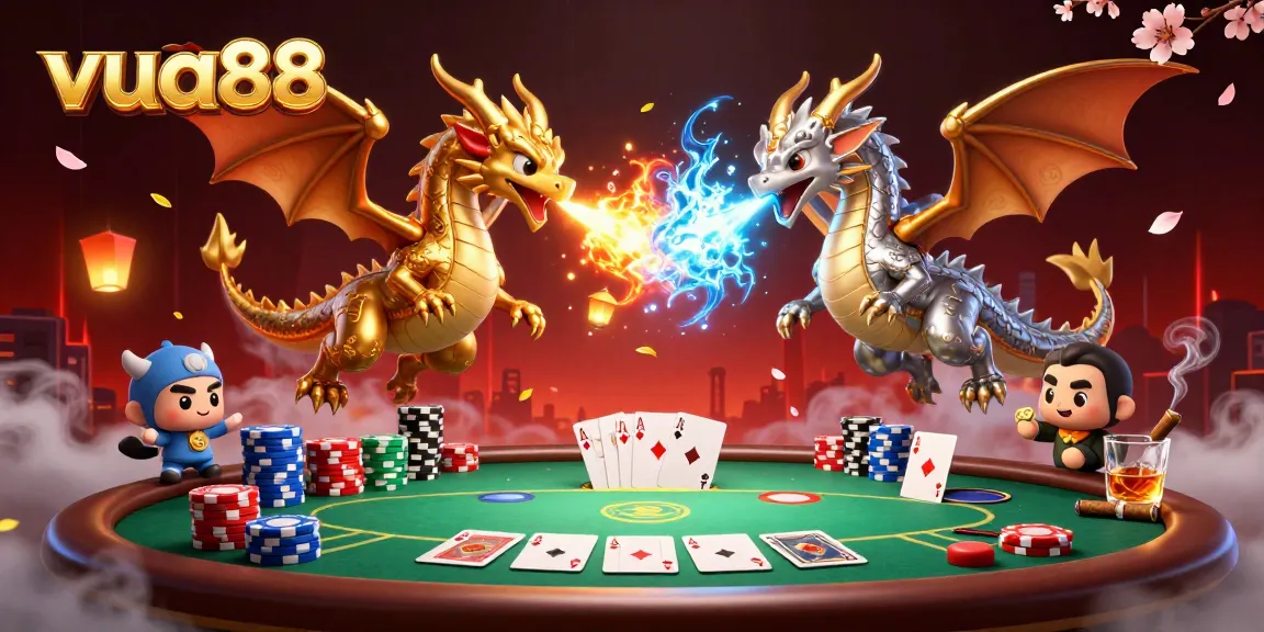 Engage in thrilling gameplay at vua88 with dragons, poker elements, and mystical ambiance.