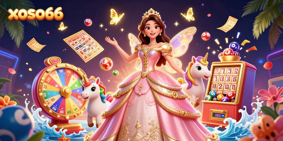 Win big at xoso66 with a vibrant 3D illustration showcasing a fantasy casino theme.
