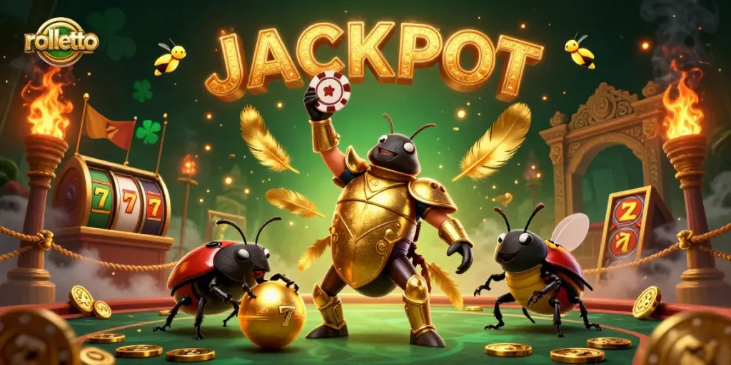 Engage with rolletto's thrilling casino experience featuring dynamic characters, vibrant colors, and jackpot excitement.