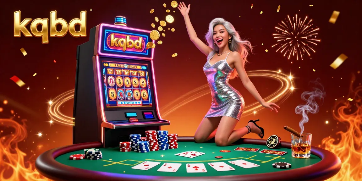 Experience kqbd's thrilling celebration with a jackpot winner amidst colorful gambling elements.