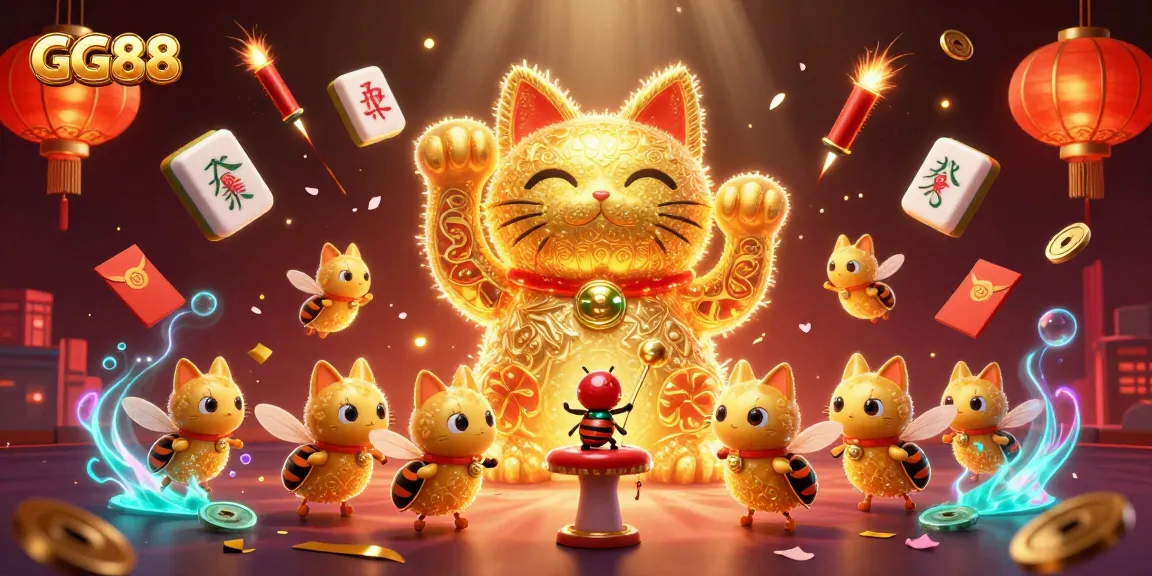 Experience the thrilling fun at GG88, where golden fireflies and casino symbols create a vibrant gaming atmosphere.
