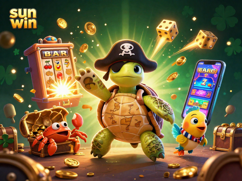 Experience the excitement of sun win gambling with a pirate-themed scene bursting with treasures.