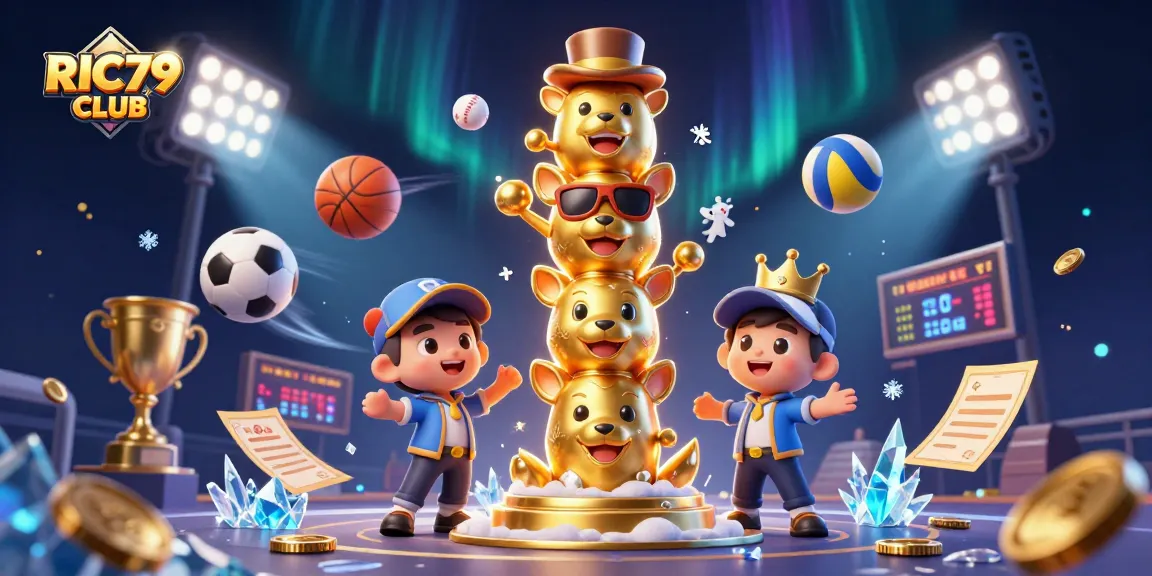 Join the excitement at RIC79 CLUB with vibrant 3D casino elements and captivating sports action!