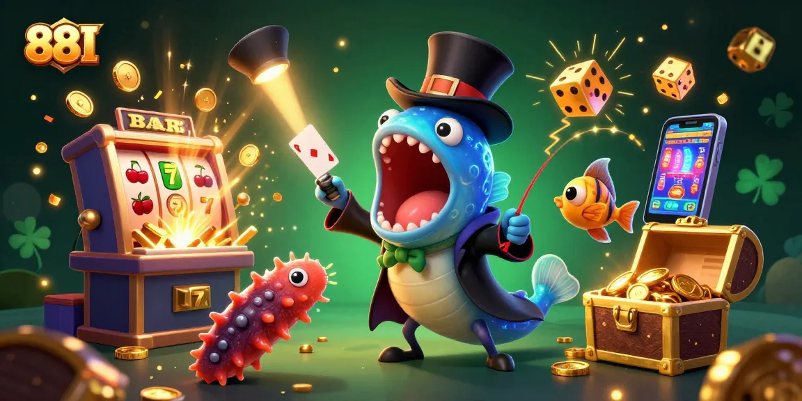 Experience exciting wins with 88I as deep-sea characters entertain in a vibrant casino scene.
