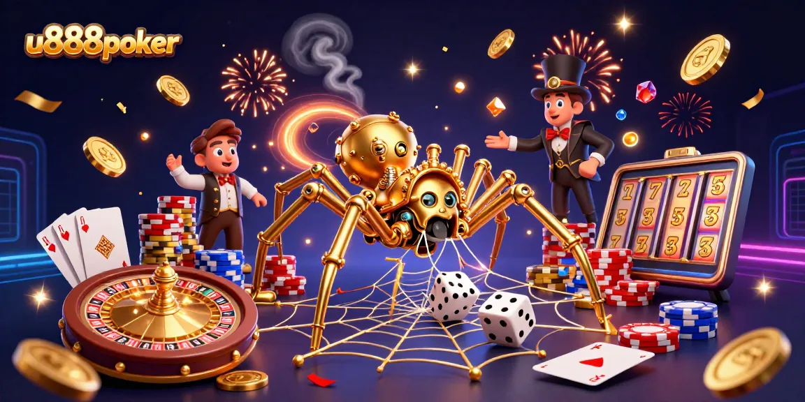 Experience the thrill of u888poker with enchanting steampunk characters in a vibrant casino scene.