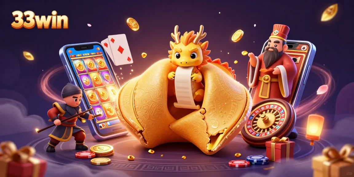 Experience thrilling gaming adventures at 33win with a vibrant 3D casino scene full of excitement.