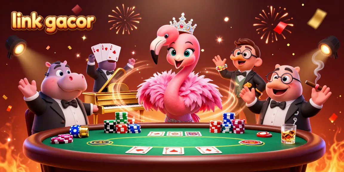 Join the excitement with vibrant characters celebrating wins at the link gacor casino!