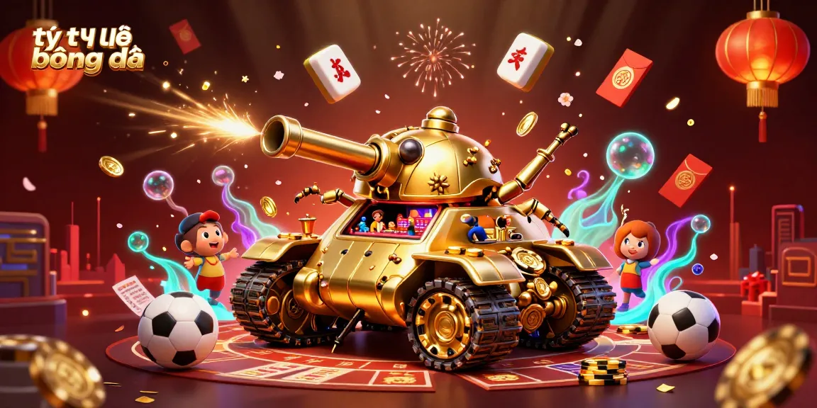 Bet on tỷ lệ bóng đá with vibrant sports betting elements in a lively 3D illustration.