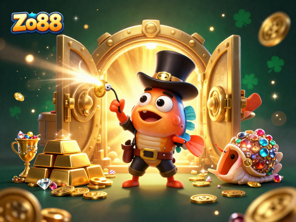 Experience thrilling adventures at Zo88 as you dive into jackpot treasures led by a glowing anglerfish!