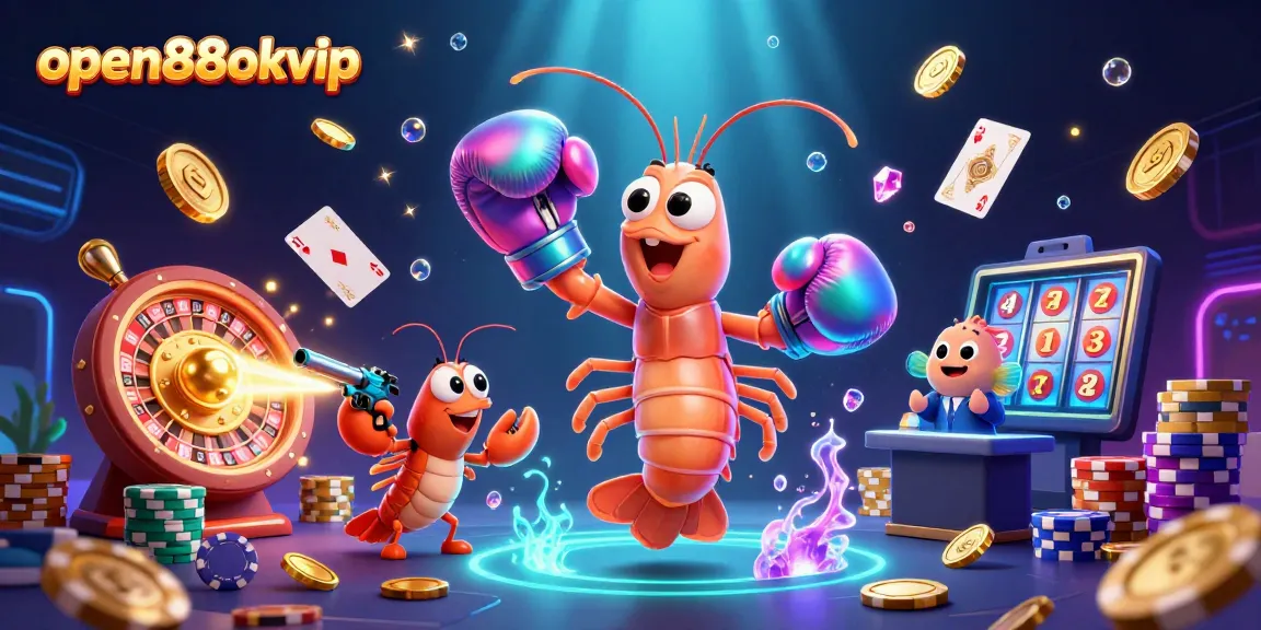 Experience thrilling gameplay with open88okvip in this vibrant 3D casino scene.
