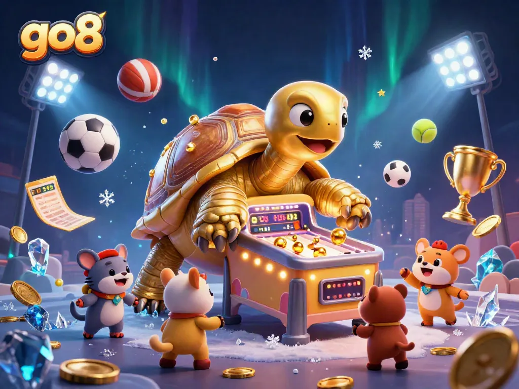 Engage in thrilling gameplay at go8 with a spectacular illustration featuring a golden tortoise pinball machine.
