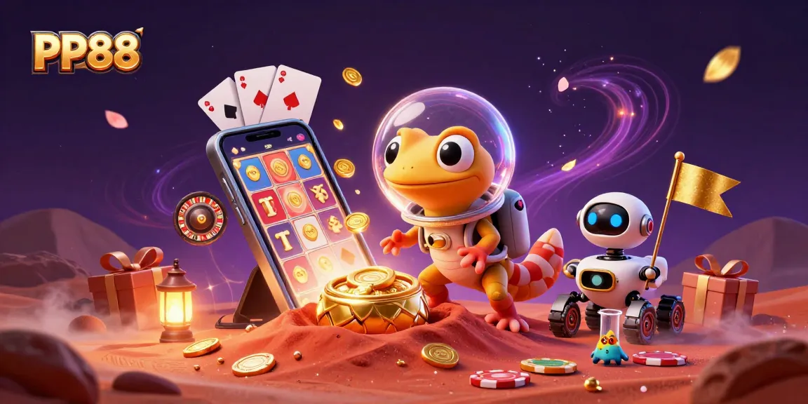 Experience exciting games and winnings at the PP88 online casino with vibrant characters and immersive elements.