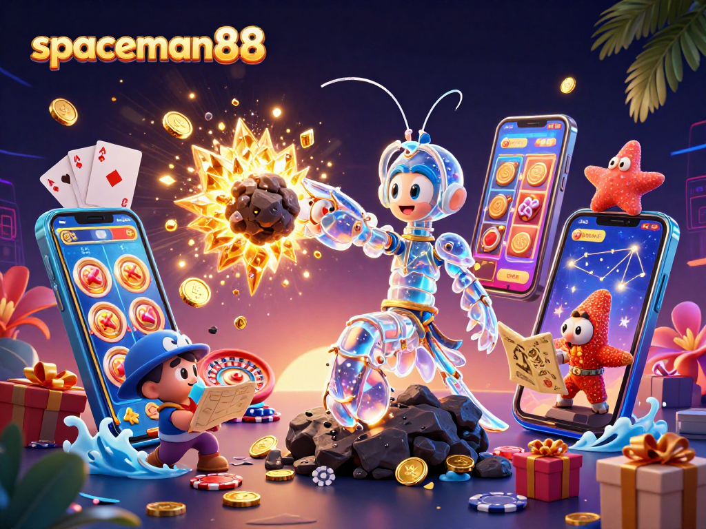Experience thrilling slots at spaceman88 with vibrant action, golden coins, and engaging gameplay!