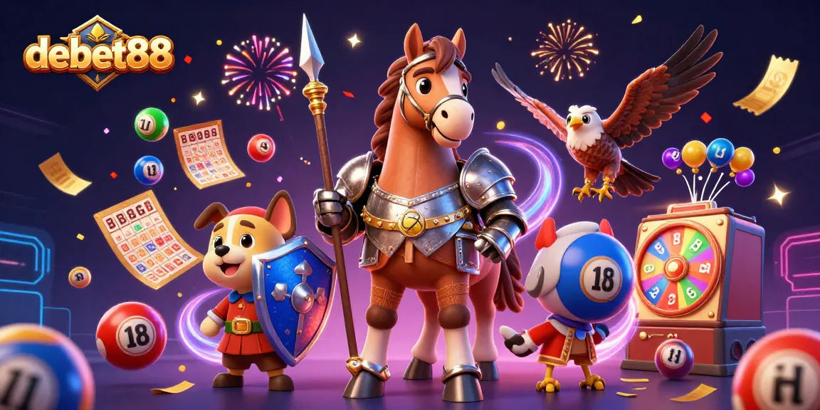 Join the excitement at debet88 with dynamic casino games, colorful lottery elements, and captivating characters.