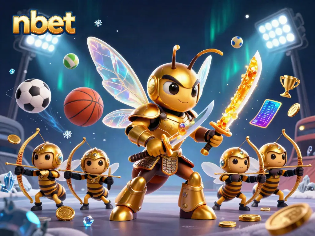 Experience thrilling sports betting with nbet's vibrant illustration of dynamic betting elements and an exciting atmosphere.