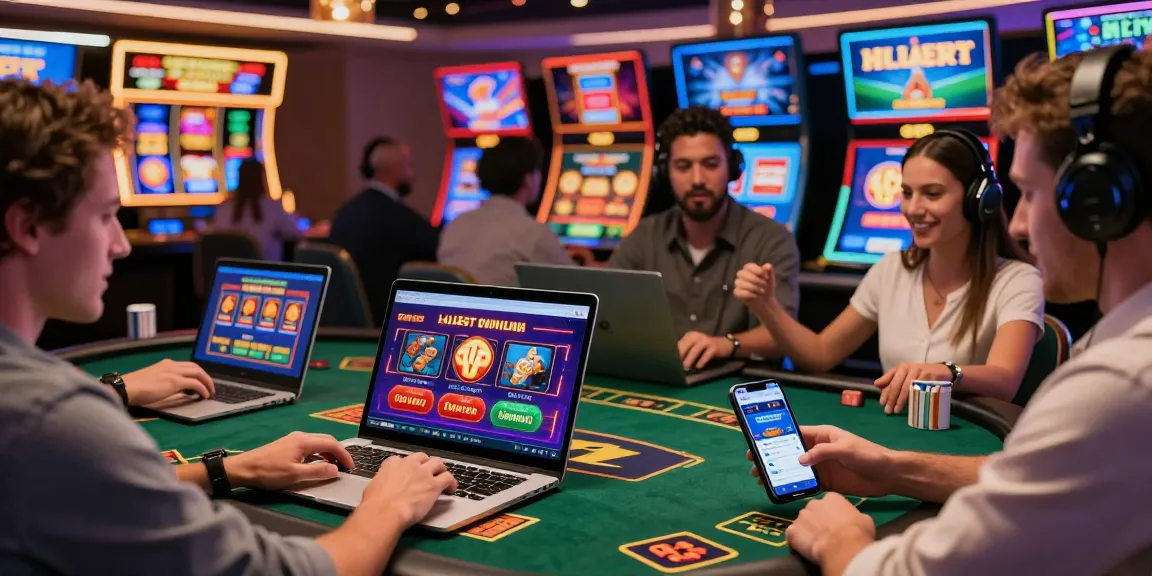 Excited players enjoying games at the best new online casinos, featuring vibrant graphics and intuitive interfaces.