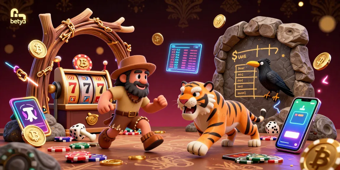 Experience thrilling gaming action with betya in a vibrant prehistoric casino featuring unique characters and elements.