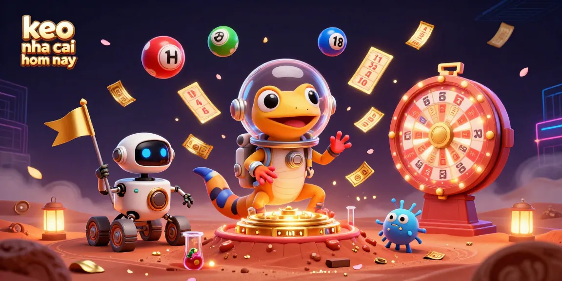 Explore the vibrant world of keo nha cai hom nay with a Martian gecko and casino elements.